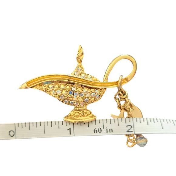 Kirks Folly  Lamp Brooch with Charms, Gold - Picture 4 of 4